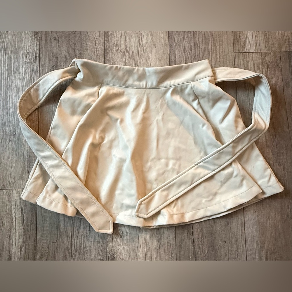 Beige Leather Skirt
